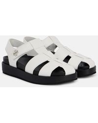 Tory Burch - Sandalen Double T Aus Leder - Lyst