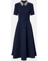 Rebecca Vallance - Midikleid Xena Aus Crepe Mit Kristallen - Lyst