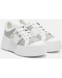 Roger Vivier - Viv' Skate Embellished Sneakers - Lyst