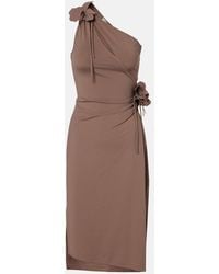 Coperni - Floral-Applique One-Shoulder Jersey Cocktail Dress - Lyst