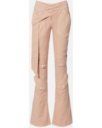 Blumarine - Cotton Canvas Flared Pants - Lyst