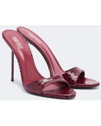 Paris Texas - Lidia Snake-Effect Leather Mules - Lyst