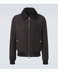 Eleventy - Shearling-Lined Suede Jacket - Lyst