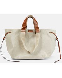 Isabel Marant - Wardy Leather-trimmed Canvas Tote Bag - Lyst