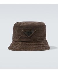 Prada - Logo Cotton Bucket Hat - Lyst