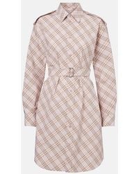 Burberry - Check Cotton Shirt Dress - Lyst