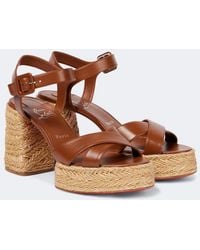 Christian Louboutin - Calakala 85 Suede And Leather Heeled Espadrilles - Lyst