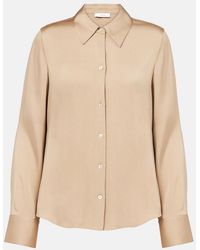 Vince - Silk-Blend Satin Shirt - Lyst