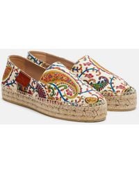 Etro - Paisley Canvas Espadrilles - Lyst
