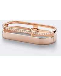 Repossi - Berbere 18Kt Rose Double Ring With Diamonds - Lyst