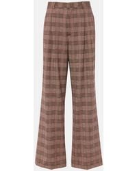 Etro - Checked High-Rise Wide-Leg Pants - Lyst