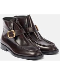 Dries Van Noten - Buckle-Detail Leather Ankle Boots - Lyst