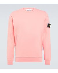 Stone Island Sweatshirt aus Baumwoll-Fleece - Pink