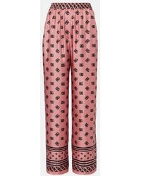 Dolce & Gabbana - Dg Silk Satin Palazzo Pants - Lyst