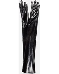 Norma Kamali - Faux Patent Leather Gloves - Lyst