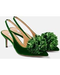 Aquazzura - Couturier Sling 65 Velvet Slingback Pumps - Lyst