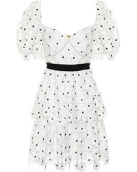 Self-Portrait Minikleid Daisy aus Spitze - Weiß