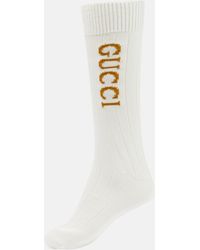 Gucci Bedruckte Socken aus Baumwolle - Weiß