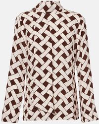 RIXO London - Libra Printed Tie-Neck Blouse - Lyst