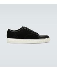 Lanvin - Men Suede Leather Captoe Low Top Sneakers - Lyst