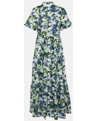 Erdem - Printed Cotton Maxi Shirt Dress - Lyst