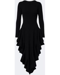 Alaïa - Ruffled Wool-Blend Midi Dress - Lyst