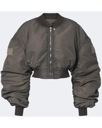 Rick Owens - Secchia Cropped Satin Bomber Jacket - Lyst