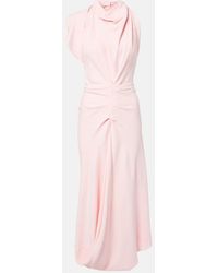 Victoria Beckham - Scarf-Detail Open-Back Crepe Dress - Lyst