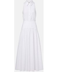STAUD - Romy Cotton Poplin Midi Dress - Lyst