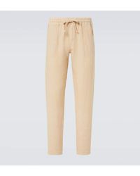 Fedeli - Pantalones Rectos De Lino - Lyst