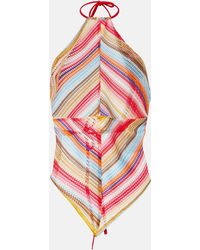 Missoni - Striped Halterneck Knit Top - Lyst