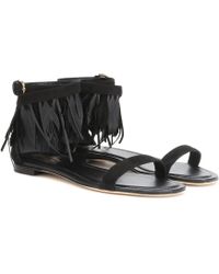 Tod's Sandalen aus Veloursleder - Schwarz