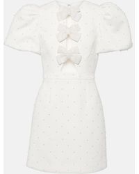 Rebecca Vallance - Bridal Ophelia Bow-Detail Minidress - Lyst