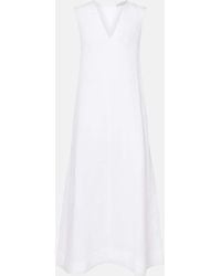 Asceno - Vestido Midi Nisha De Lino - Lyst