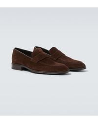 Canali - Suede Penny Loafers - Lyst