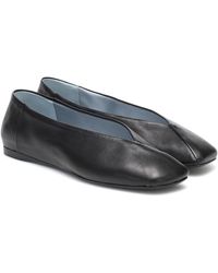 Max Mara Faith Leather Ballet Flats - Black