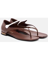 Miu Miu - Sandalen Aus Leder - Lyst