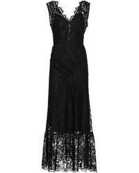 Self-Portrait Midikleid aus Guipure-Spitze - Schwarz