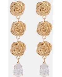 Magda Butrym - Crystal-Embellished-Plated Drop Earrings - Lyst