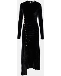 Rabanne - Verziertes Midikleid Aus Samt - Lyst