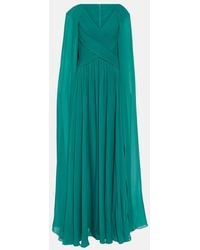 Elie Saab - Caped Silk-Blend Gown - Lyst