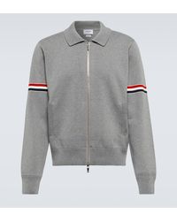 Thom Browne - Cotton-blend Zip-up Sweater - Lyst