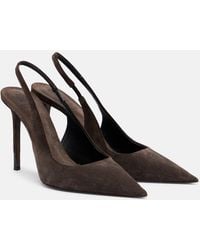 Brunello Cucinelli - Slingback-Pumps Monili Aus Veloursleder - Lyst