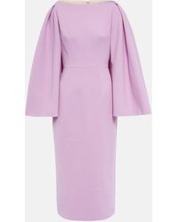 Emilia Wickstead - Switzy Cape Wool Crepe Midi Dress - Lyst