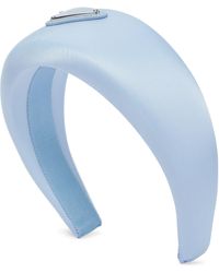 Prada Diadema de nylon con logo - Azul