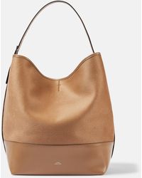 TOTEME - Belted Leather-Trimmed Wool Tote Bag - Lyst