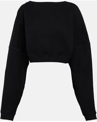 Saint Laurent - Cropped-Sweatshirt aus Baumwolle - Lyst