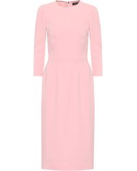 Dolce & Gabbana Midikleid aus Cady - Pink