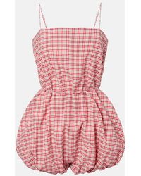 Faithfull the Brand - Riatto Checked Cotton Romper - Lyst