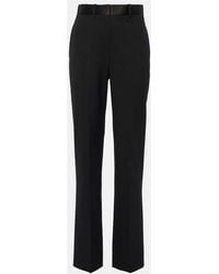 Victoria Beckham - High-Rise Wool-Blend Straight Pants - Lyst